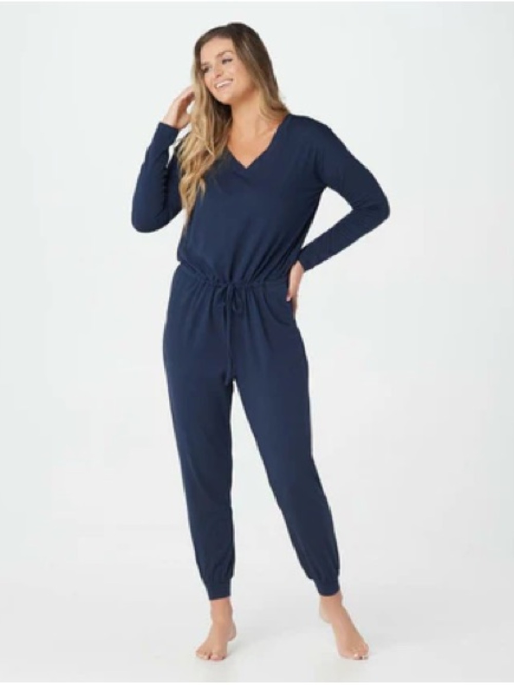 AnyBody Cozy Knit Long Sleeve Jumpsuit